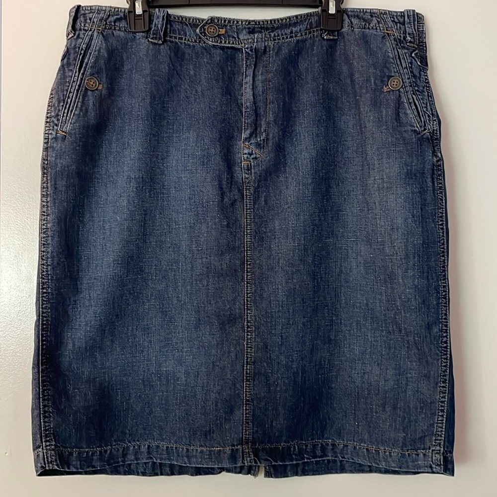 Lauren Ralph Lauren Blue Denim Midi Skirt